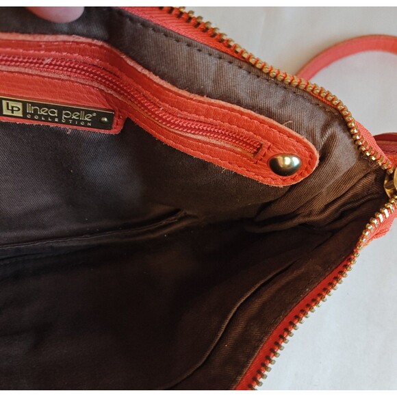 Linea Pelle Collection Crossbody Bag Womens Leather Gold Hardware Adjustable Str - Picture 8 of 13